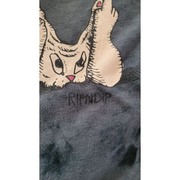 Ripndip Tie-Dye Cat Graphic T-Shirt S Blue Cotton - Picture 3 of 6